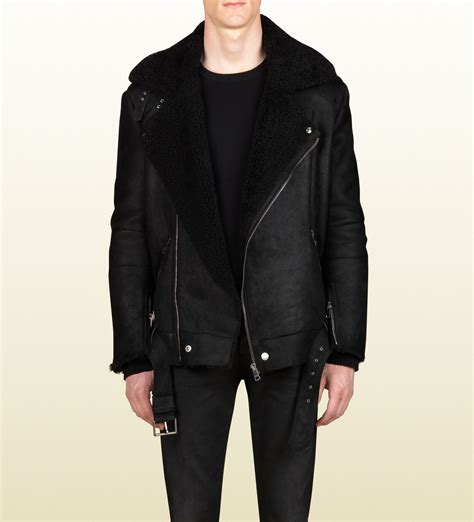 gucci jacket mens 2015|Gucci shearling jacket for men.